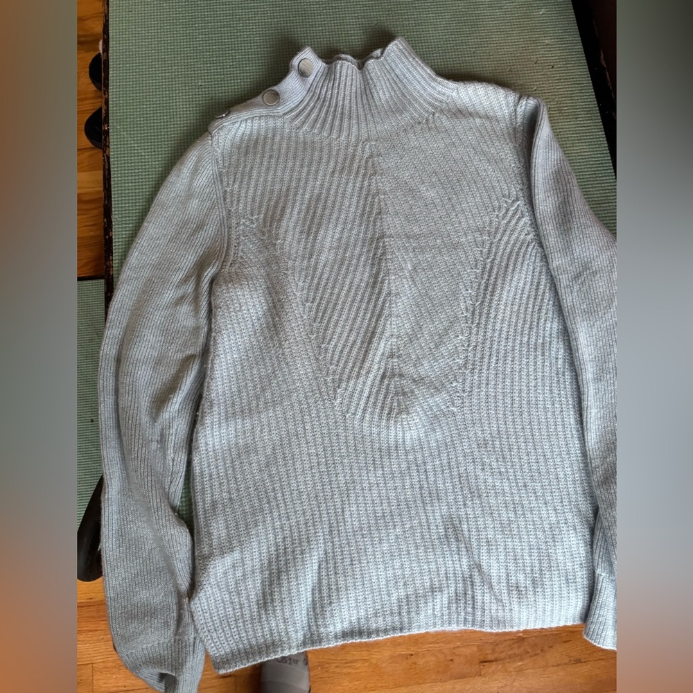 Veronica Beard baby blue  Ribbed Turtleneck Sweater
